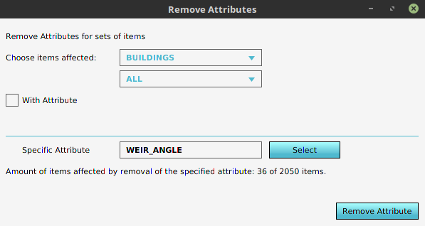 Open the remove attributes panel by going to editor top bar. Next, hover a component that has attributes such as Areas.