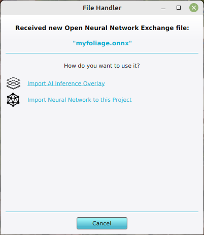 ONNX file popup in the Tygron Client