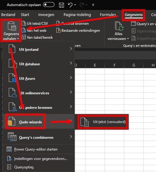 excel text import wizard default settings